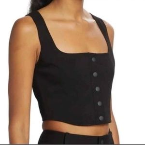 WAYF fitted snap crop top